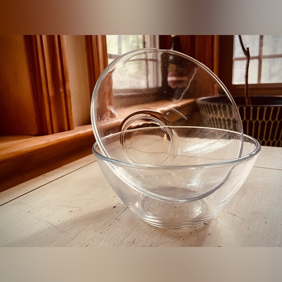 DONATED! 2 Clear Glass Dessert Bowls - Picture 2 of 3